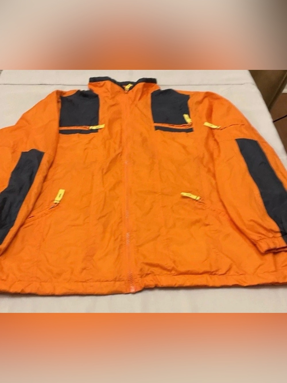 Avenue Orange And Navy Blue Lightweight Windbreaker Jacket Size 22/24